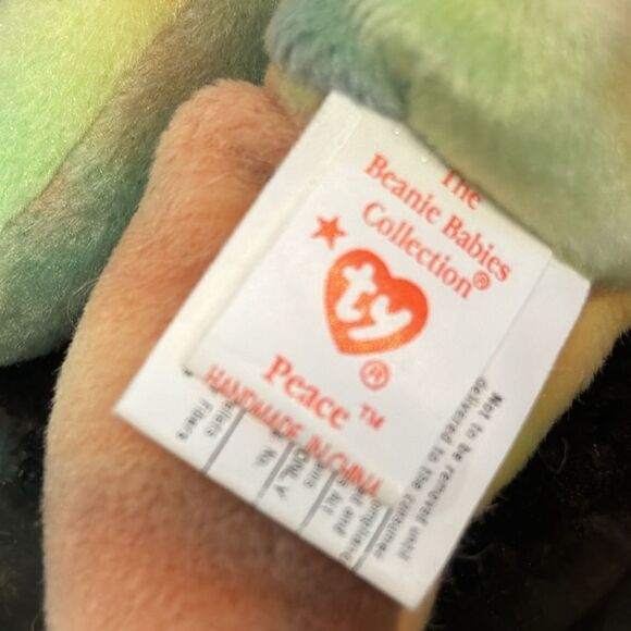 Ty Beanie Baby Peace Bear 1996 Tie Dye Original 4053 OLD Style Tag Rare - Picture 7 of 9